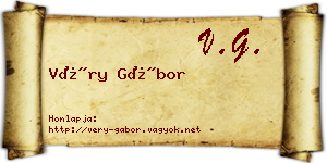 Véry Gábor névjegykártya