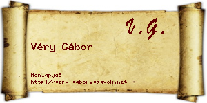 Véry Gábor névjegykártya